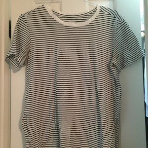 Old Navy White and Black Striped Tunic Tee